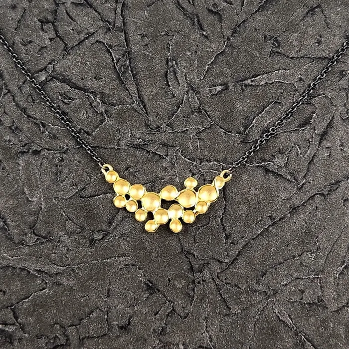 Necklaces Sarah Richardson Jewelry Champagne Crescent Necklace in Vermeil and Oxidized Silver