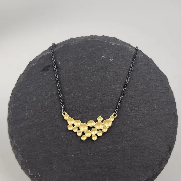 Necklaces Sarah Richardson Jewelry Champagne Crescent Necklace in Vermeil and Oxidized Silver