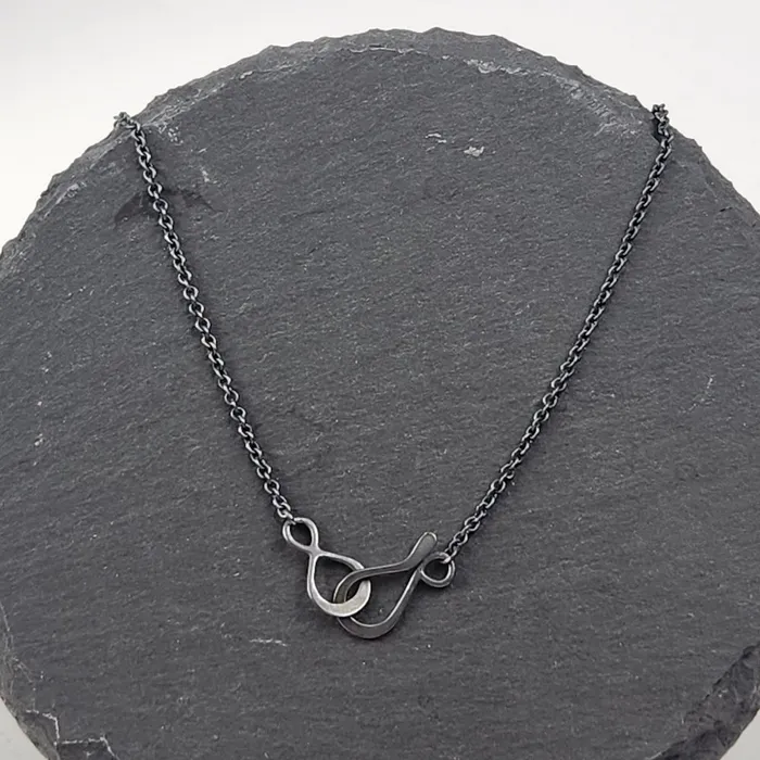 Necklaces Sarah Richardson Jewelry Champagne Crescent Necklace in Vermeil and Oxidized Silver