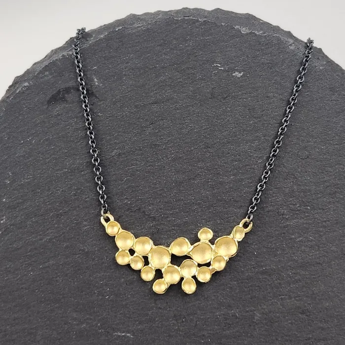 Necklaces Sarah Richardson Jewelry Champagne Crescent Necklace in Vermeil and Oxidized Silver