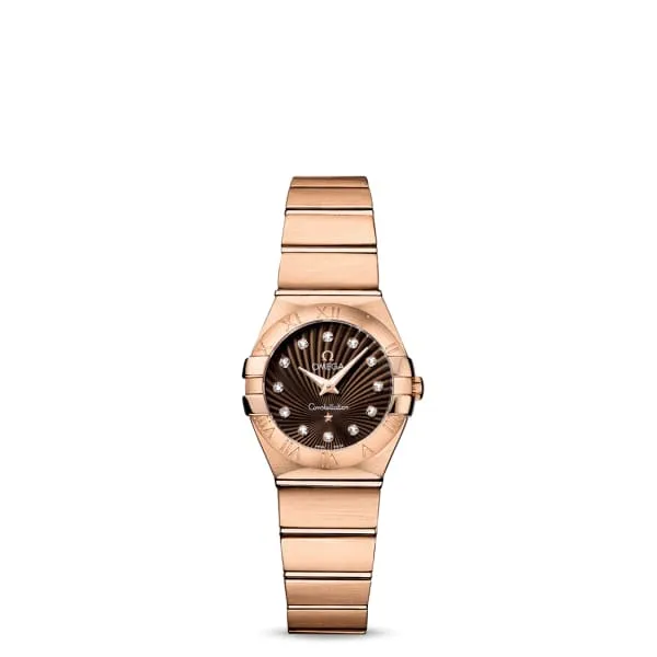 Omega Constellation 24mm Watch Ref 12350246063001 Brown Diamond Index Dial 18K Rose Gold Bracelet Omega Bracelets Omega Constellation 24mm Watch Ref 12350246063001 Brown Diamond Index Dial 18K Rose Gold Bracelet Omega Bracelets