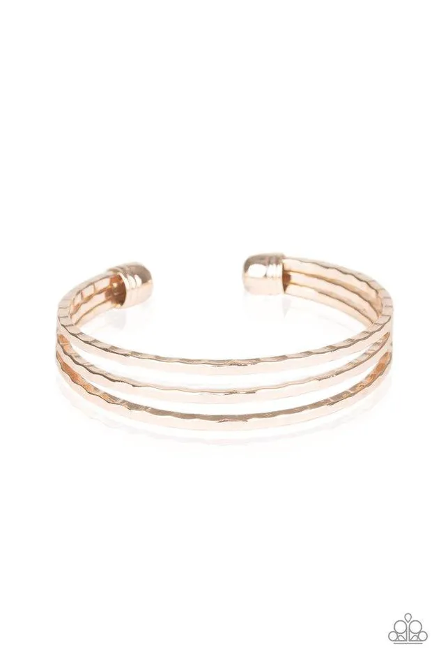 Paparazzi Bracelet A Mean Gleam Rose Gold Paparazzi Jewelry Bracelets