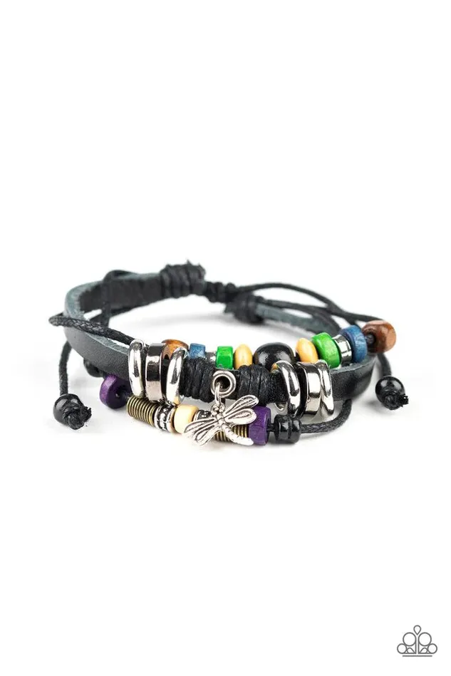 Paparazzi Bracelet Fly High Dragonfly Black Paparazzi Jewelry Bracelets