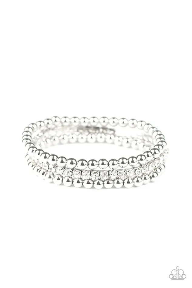 Paparazzi Bracelet Glam Game White Paparazzi Jewelry Bracelets