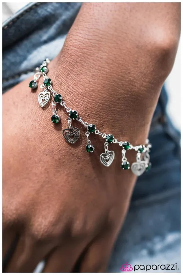 Paparazzi Bracelet Hearts Desire Green Paparazzi Jewelry Bracelets