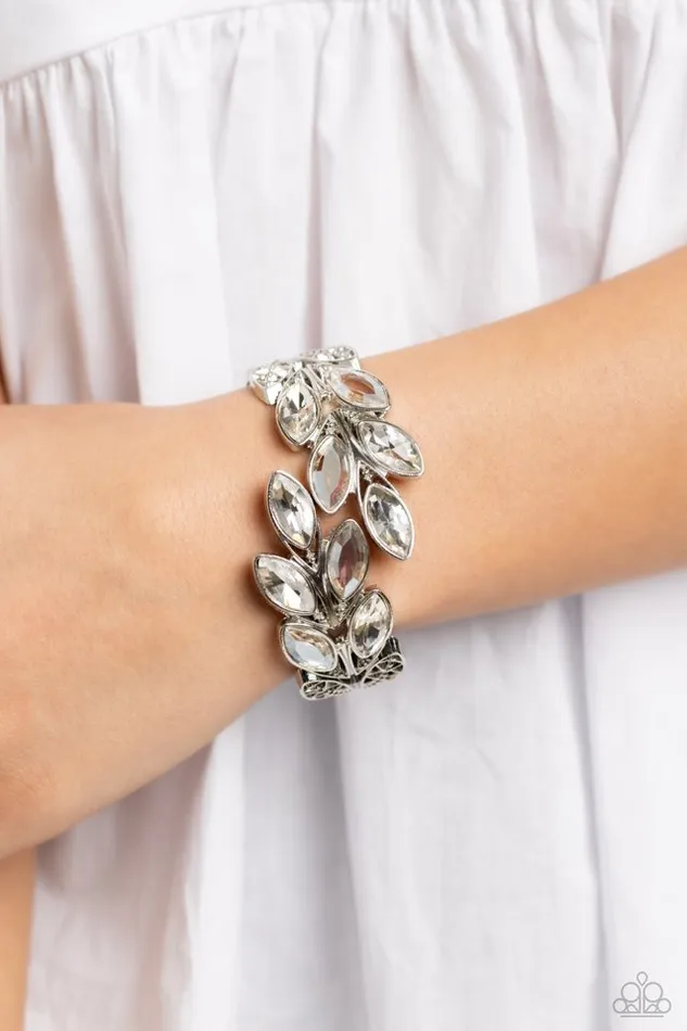 Paparazzi Bracelet Luminous Laurels White Paparazzi Jewelry Bracelets