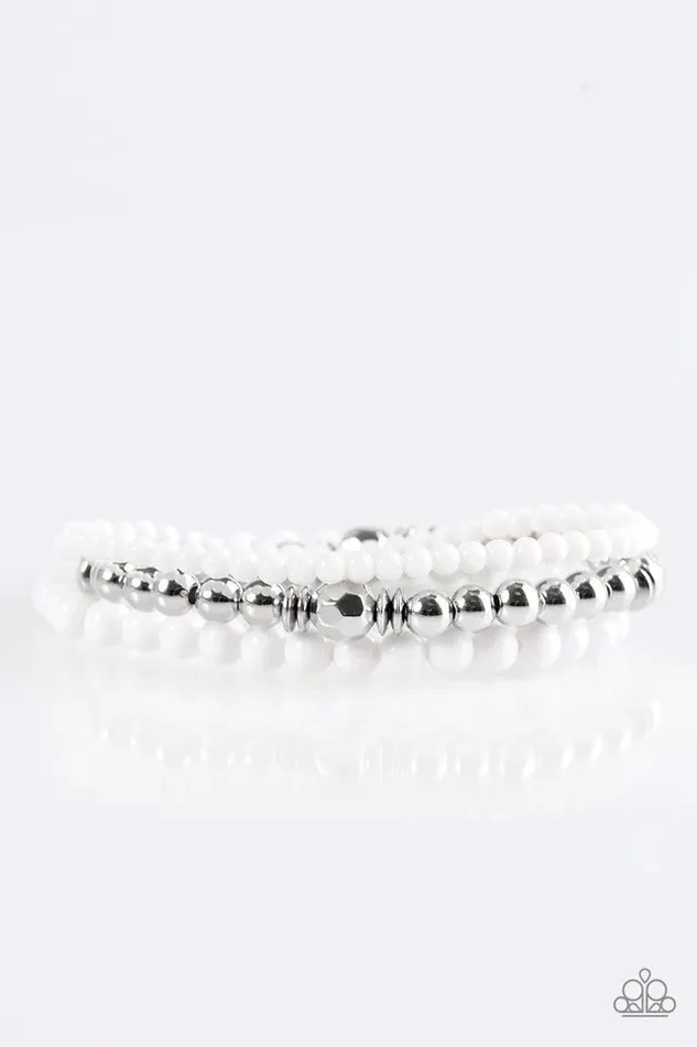 Paparazzi Bracelet Midsummer Marvel White Paparazzi Jewelry Bracelets