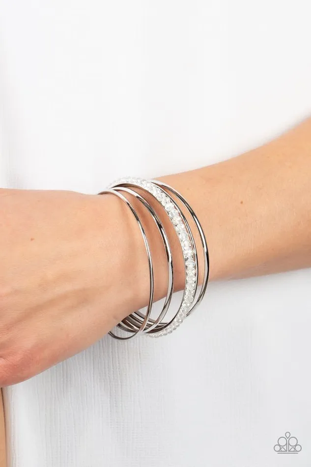 Paparazzi Bracelet Prismatic Pizazz White Paparazzi Jewelry Bracelets