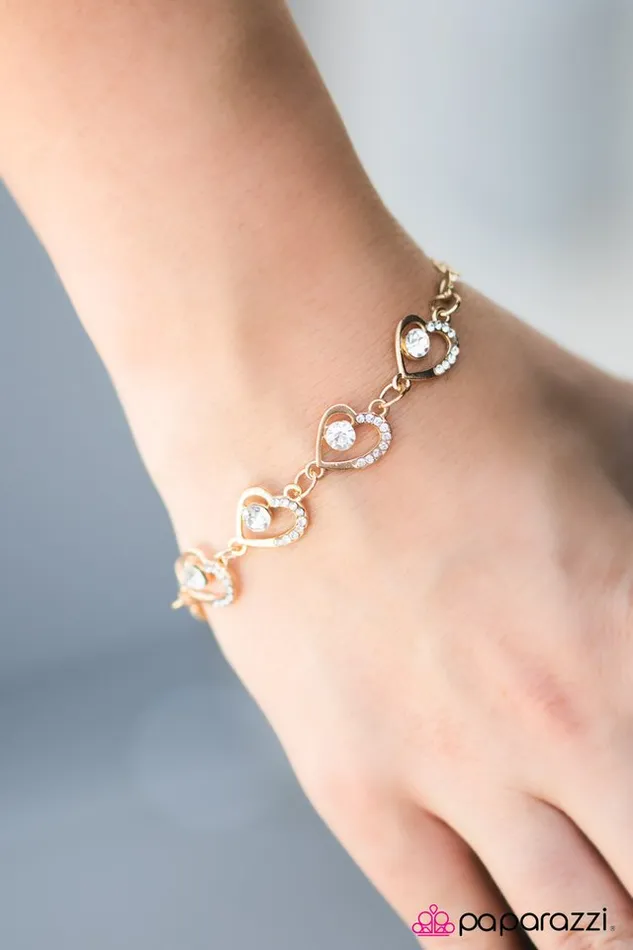 Paparazzi Bracelet The Song Of The Heart Gold Paparazzi Jewelry Bracelets