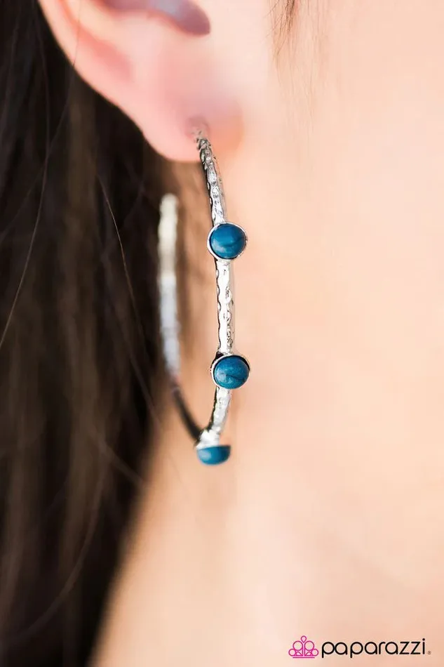 Paparazzi Earring Aint No Rodeo Blue Paparazzi Jewelry Earrings