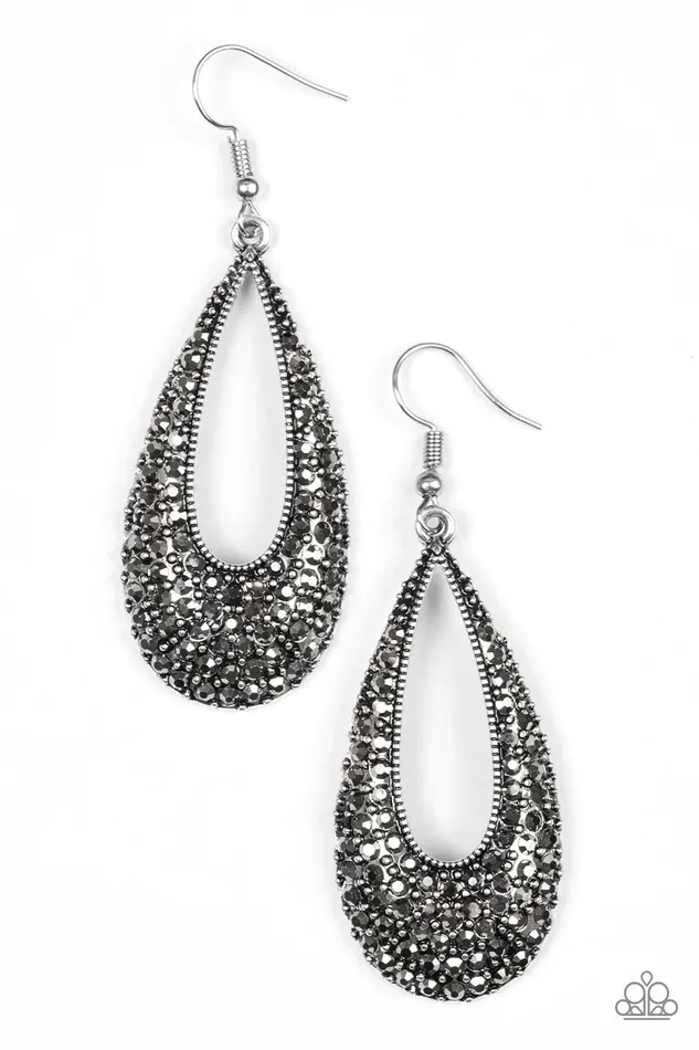 Paparazzi Earring BigTime Spender Silver Paparazzi Jewelry Earrings
