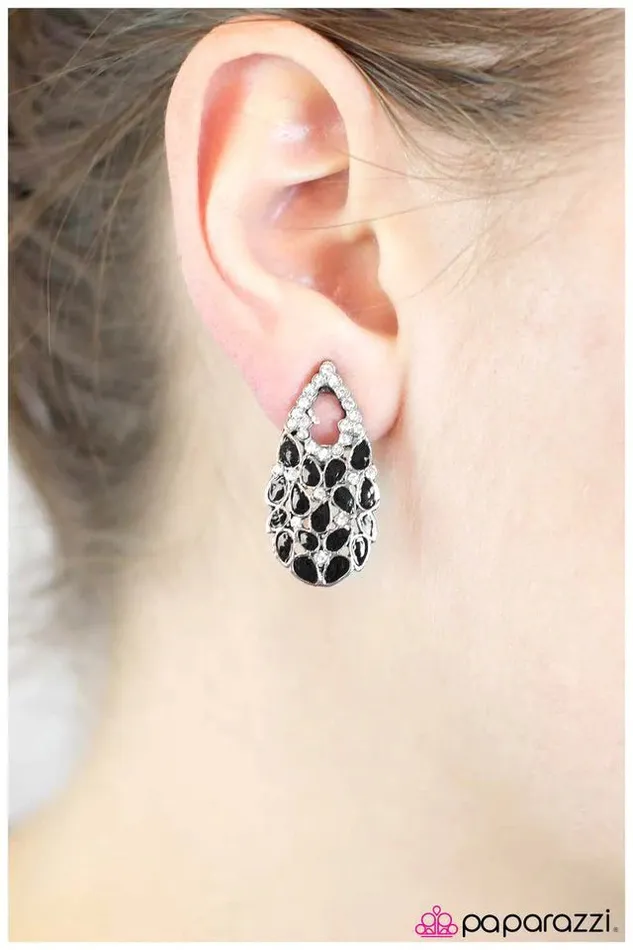 Paparazzi Earring Crybaby Black Paparazzi Jewelry Earrings