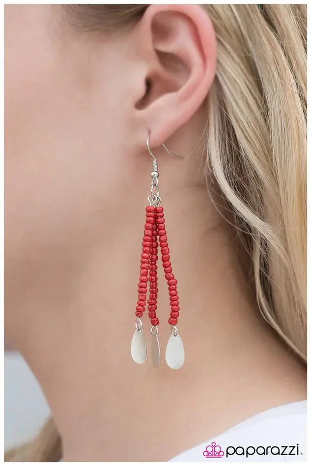 Paparazzi Earring Desert Serenade Red Paparazzi Jewelry Earrings