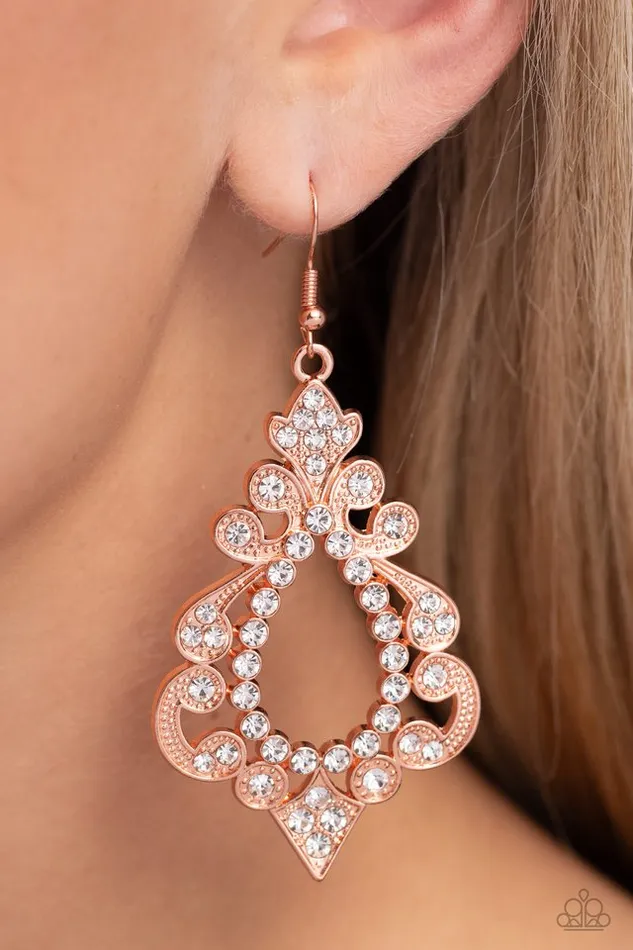 Paparazzi Earring Fit for a DIVA Copper Paparazzi Jewelry Earrings