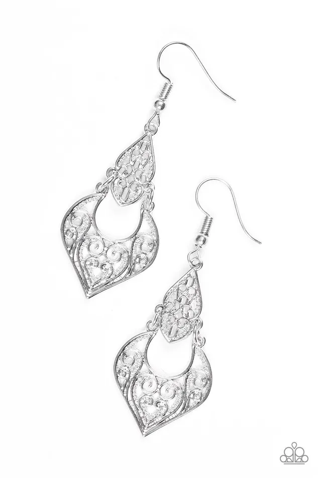 Paparazzi Earring Genie Grotto Silver Paparazzi Jewelry Earrings