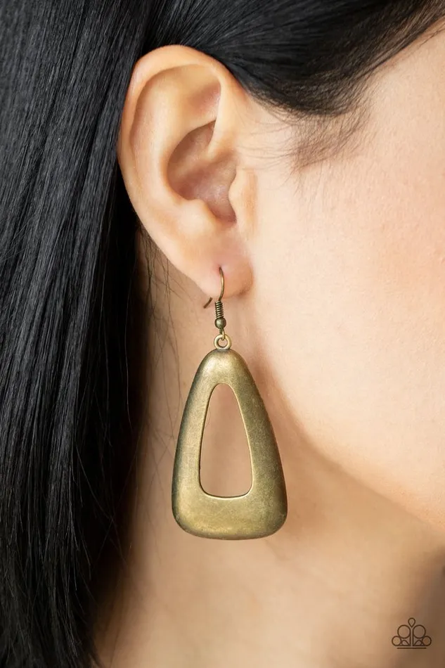 Paparazzi Earring Irresistibly Industrial Brass Paparazzi Jewelry Earrings
