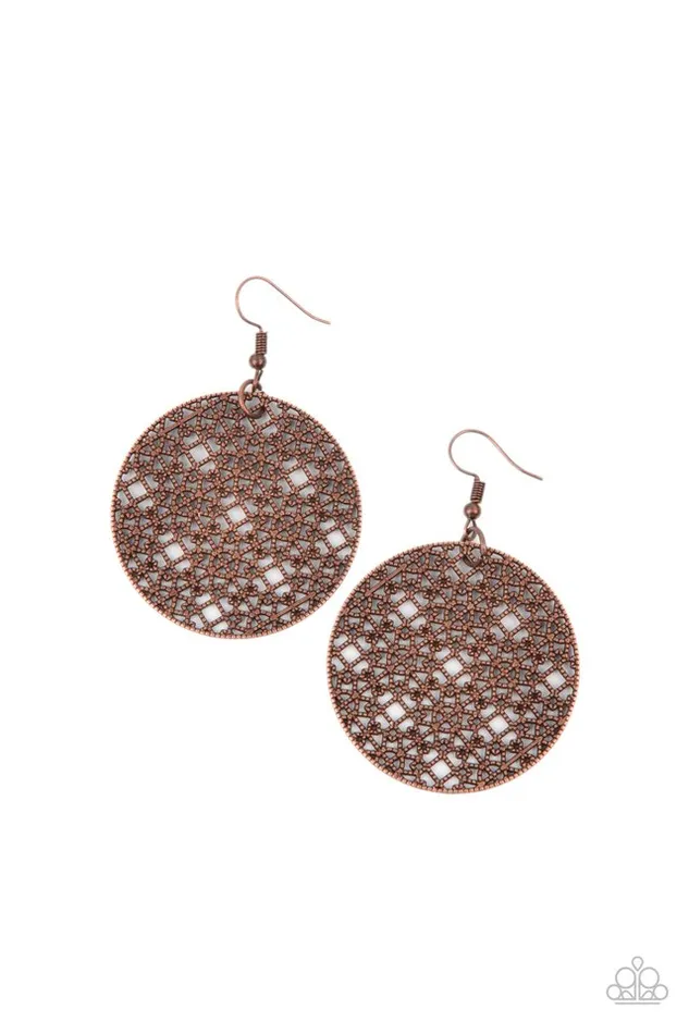 Paparazzi Earring Metallic Mosaic Copper Paparazzi Jewelry Earrings Paparazzi Earring Metallic Mosaic Copper Paparazzi Jewelry Earrings