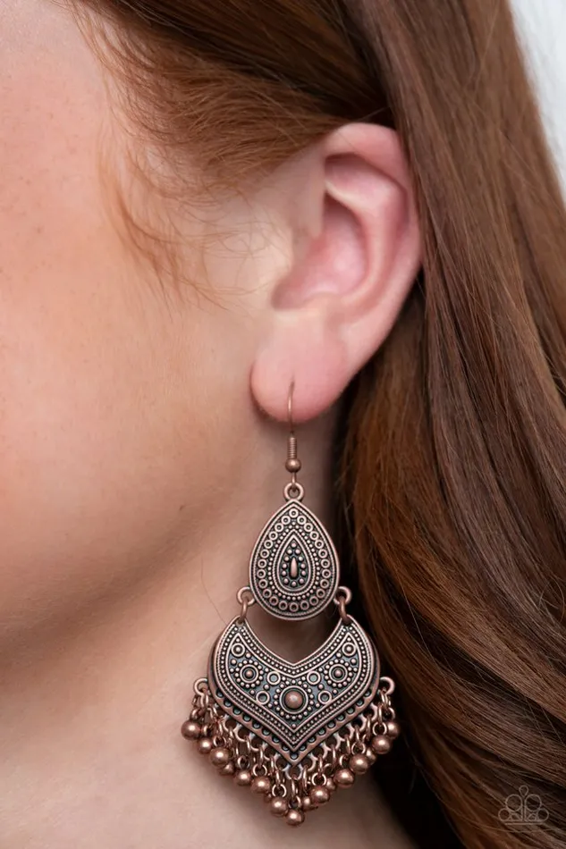 Paparazzi Earring Music To My Ears Copper Paparazzi Jewelry Earrings