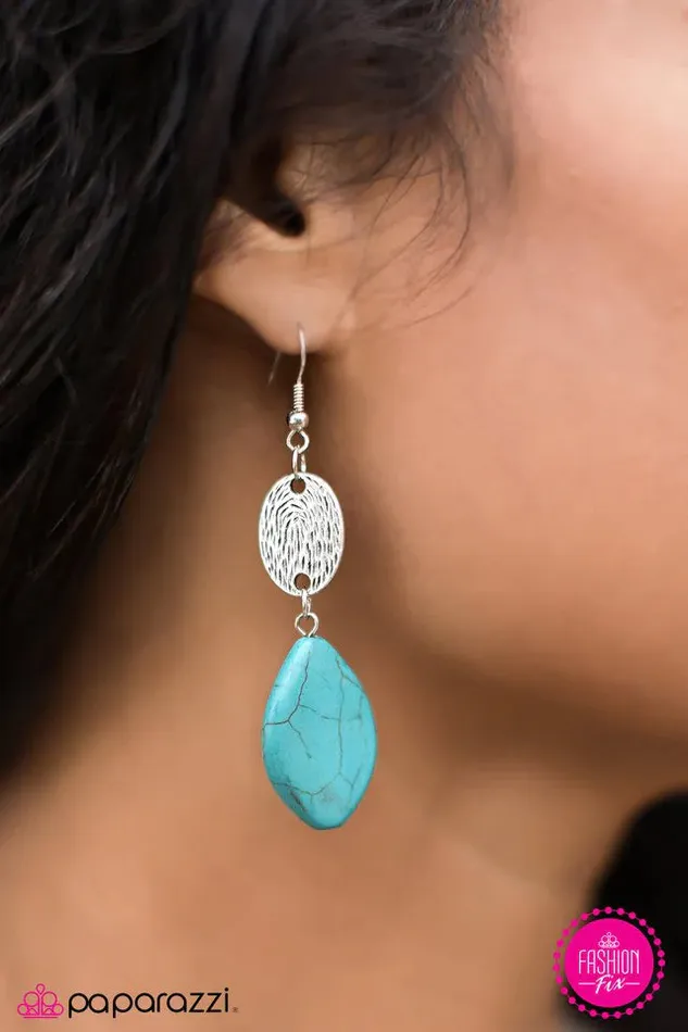 Paparazzi Earring On The Hunt Blue Paparazzi Jewelry Earrings