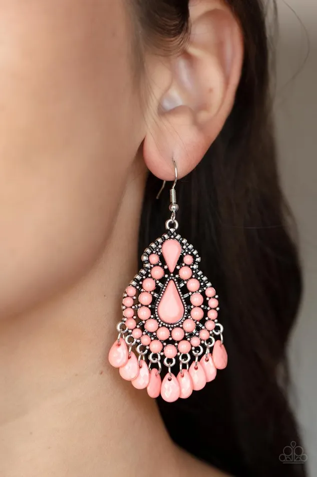 Paparazzi Earring Persian Posh Orange Paparazzi Jewelry Earrings