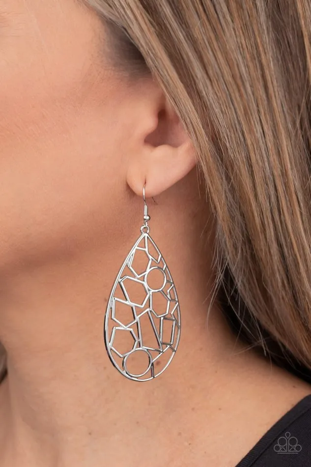 Paparazzi Earring Reshaped Radiance Silver Paparazzi Jewelry Earrings