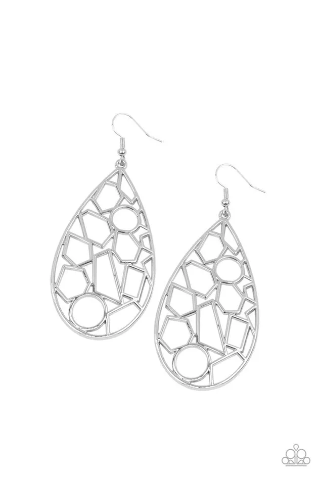 Paparazzi Earring Reshaped Radiance Silver Paparazzi Jewelry Earrings Paparazzi Earring Reshaped Radiance Silver Paparazzi Jewelry Earrings