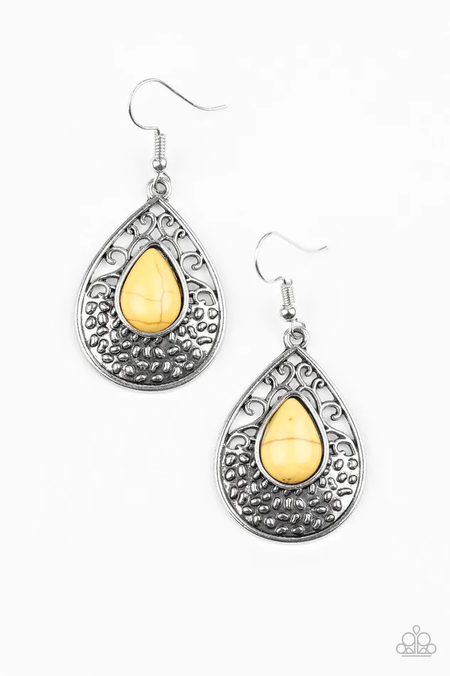 Paparazzi Earring Tucson Tunes Yellow Paparazzi Jewelry Earrings