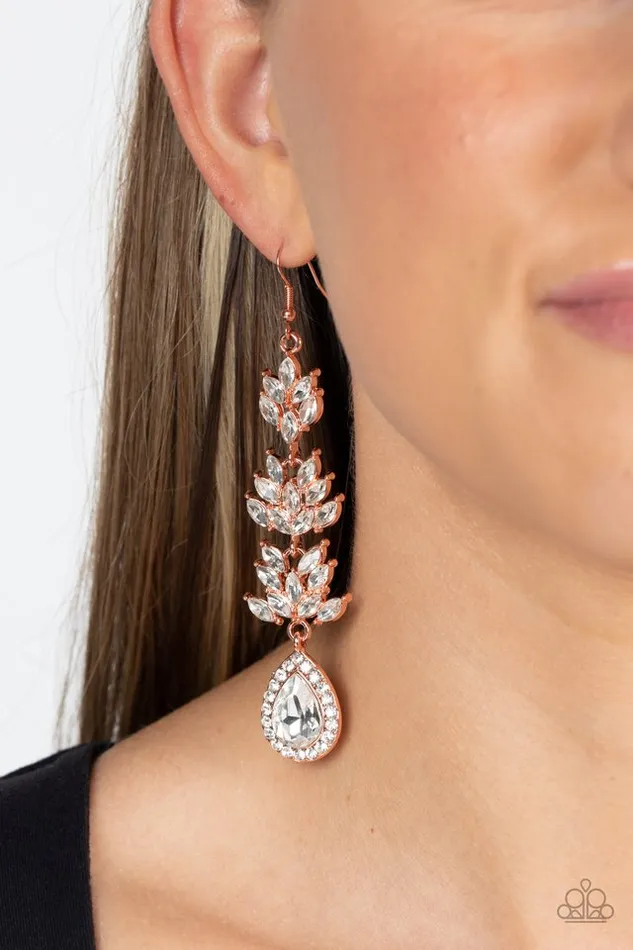 Paparazzi Earring Water Lily Whimsy Copper Paparazzi Jewelry Earrings