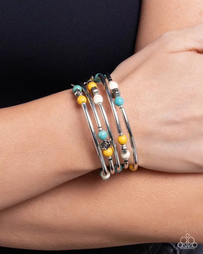 Paparazzi Jewelry Bracelets Paparazzi Bracelet Classic Cowboy Yellow