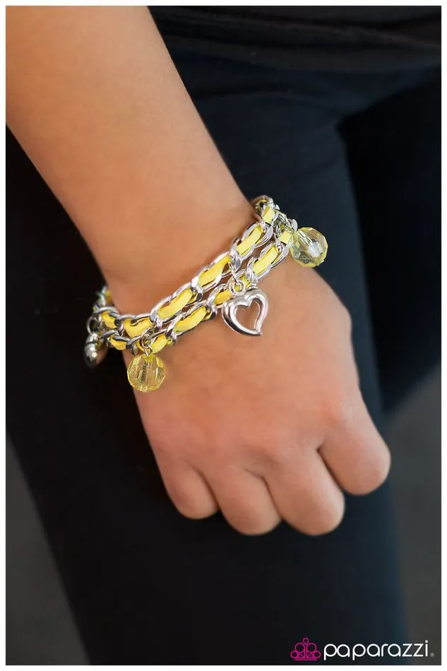 Paparazzi Jewelry Bracelets Paparazzi Bracelet Cold Hearted Yellow