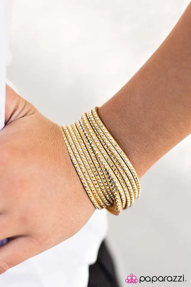 Paparazzi Jewelry Bracelets Paparazzi Bracelet Dont Eat the Glitter Yellow
