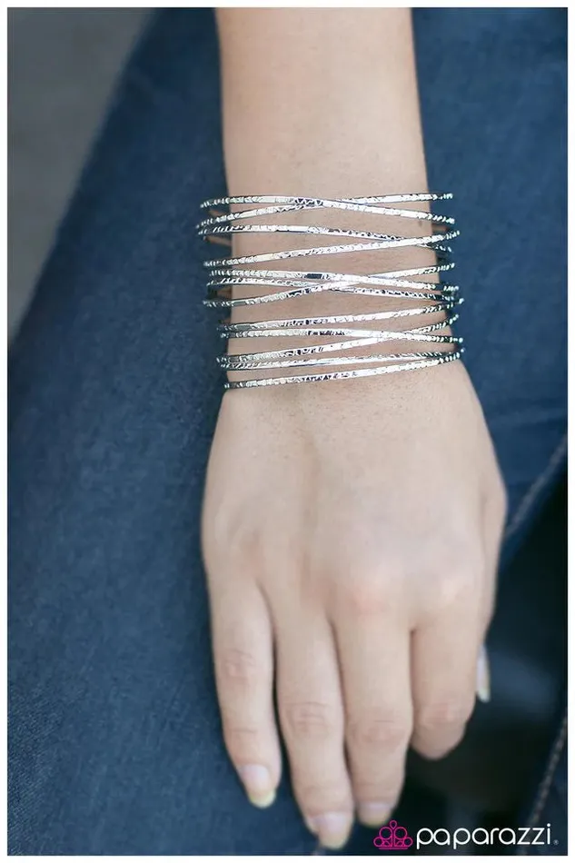 Paparazzi Jewelry Bracelets Paparazzi Bracelet Earth Wind and Wire Silver