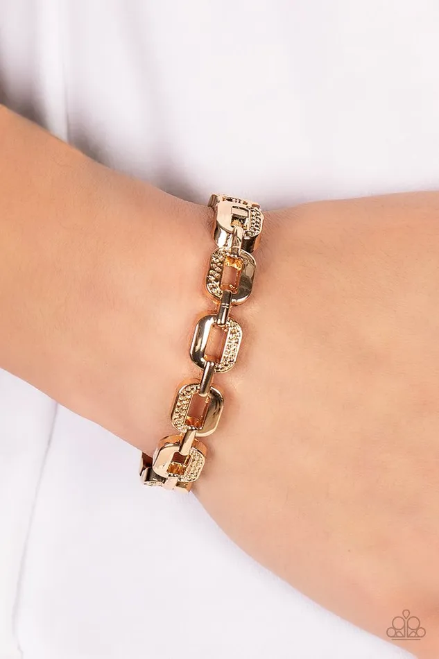 Paparazzi Jewelry Bracelets Paparazzi Bracelet Powerhouse Plunder Gold