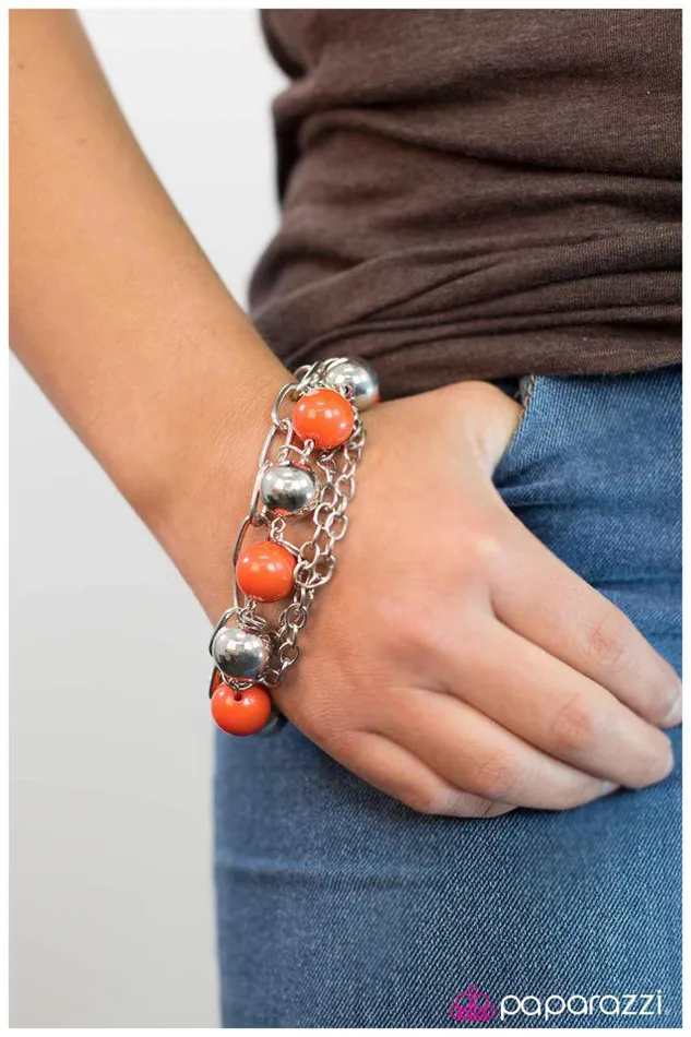 Paparazzi Jewelry Bracelets Paparazzi Bracelet Right Side of the Tracks Orange