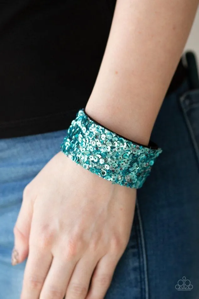 Paparazzi Jewelry Bracelets Paparazzi Bracelet Starry Sequins Blue