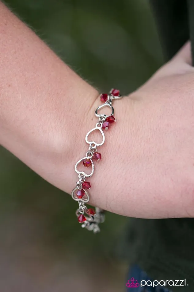 Paparazzi Jewelry Bracelets Paparazzi Bracelet Tender Hearts Red