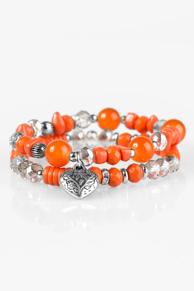 Paparazzi Jewelry Bracelets Paparazzi Bracelet Writing My Own Love Story Orange
