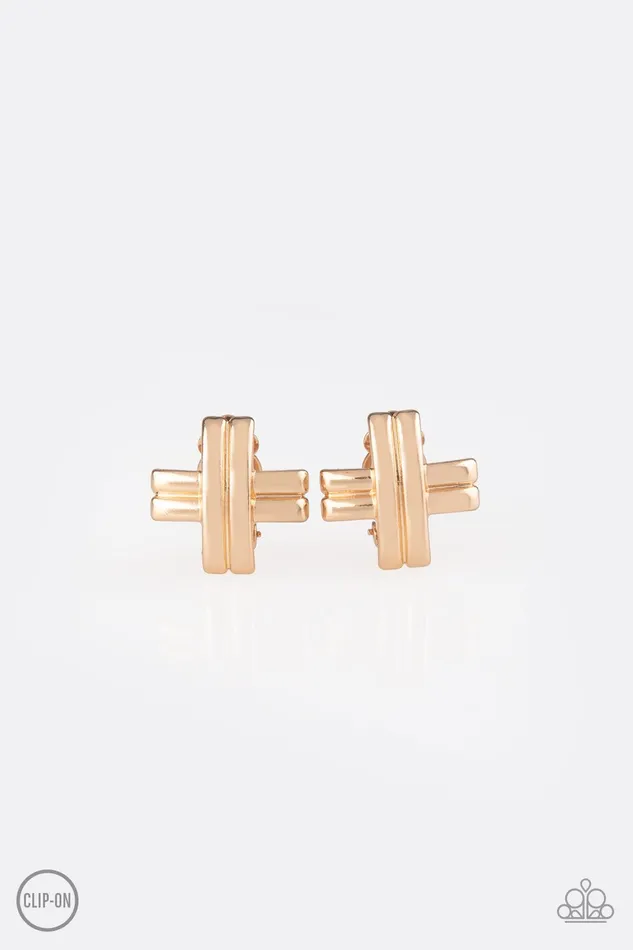 Paparazzi Jewelry Earrings Paparazzi Earring Couture Crossover Gold