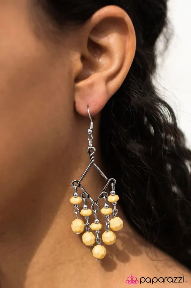 Paparazzi Jewelry Earrings Paparazzi Earring Dipped in Decadence Yellow