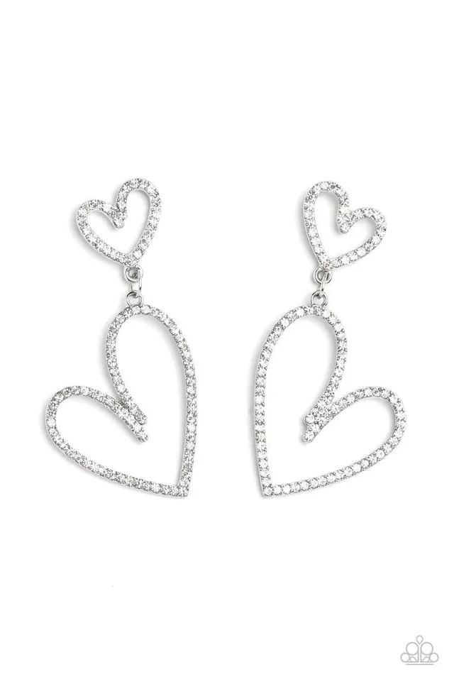 Paparazzi Jewelry Earrings Paparazzi Earring Doting Duo White Paparazzi Jewelry Earrings Paparazzi Earring Doting Duo White