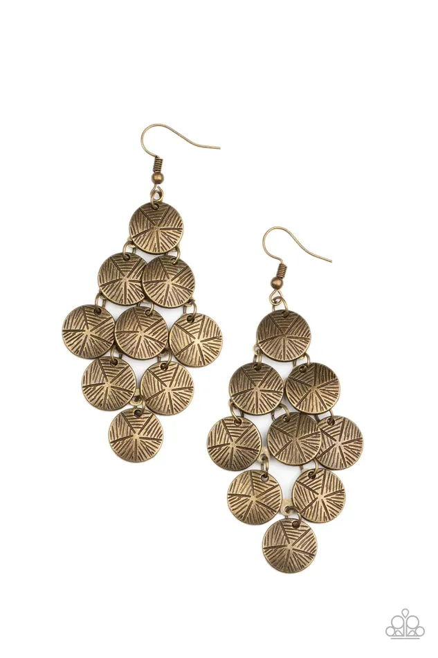 Paparazzi Jewelry Earrings Paparazzi Earring How CHIME Flies Brass
