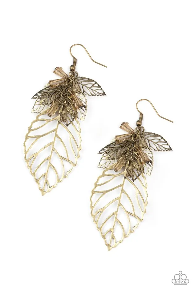Paparazzi Jewelry Earrings Paparazzi Earring Instant ReLEAF Brass Paparazzi Jewelry Earrings Paparazzi Earring Instant ReLEAF Brass