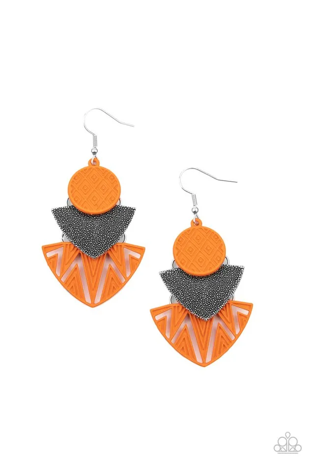 Paparazzi Jewelry Earrings Paparazzi Earring Jurassic Juxtaposition Orange Paparazzi Jewelry Earrings Paparazzi Earring Jurassic Juxtaposition Orange