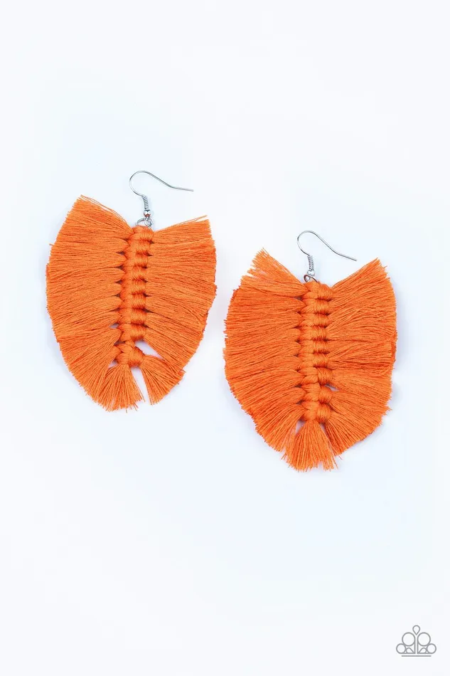 Paparazzi Jewelry Earrings Paparazzi Earring Knotted Native Orange