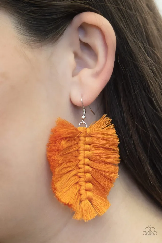 Paparazzi Jewelry Earrings Paparazzi Earring Knotted Native Orange Paparazzi Jewelry Earrings Paparazzi Earring Knotted Native Orange