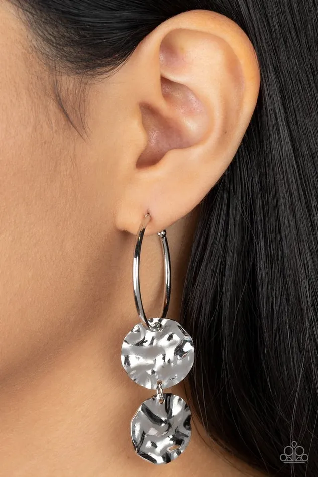 Paparazzi Jewelry Earrings Paparazzi Earring Sending Shock Waves Silver