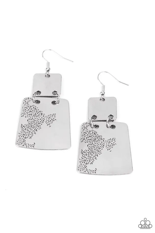Paparazzi Jewelry Earrings Paparazzi Earring Tagging Along Silver Paparazzi Jewelry Earrings Paparazzi Earring Tagging Along Silver