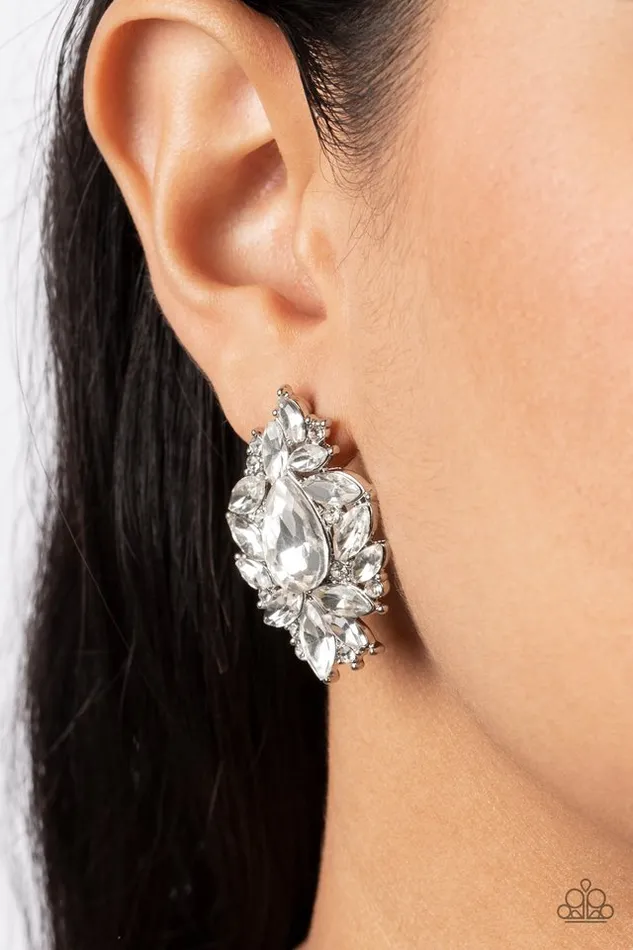 Paparazzi Jewelry Earrings Paparazzi Earring We All Scream for Ice QUEEN White