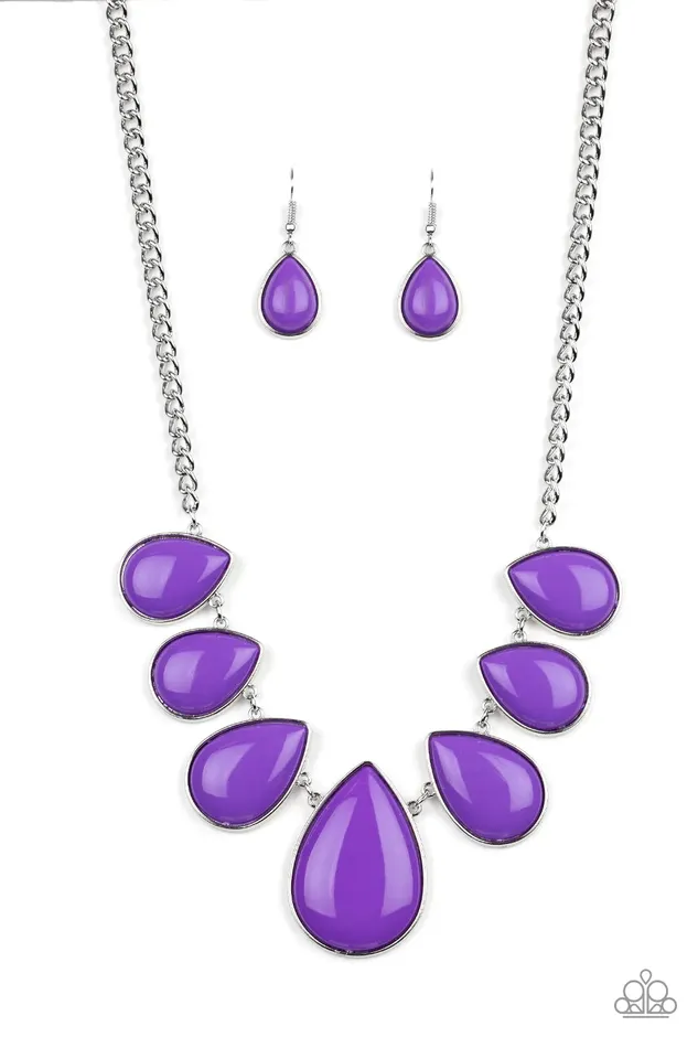 Paparazzi Jewelry Necklaces Paparazzi Necklace Drop Zone Purple