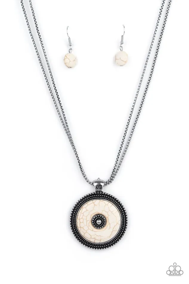 Paparazzi Jewelry Necklaces Paparazzi Necklace EPICENTER of Attention White Paparazzi Jewelry Necklaces Paparazzi Necklace EPICENTER of Attention White